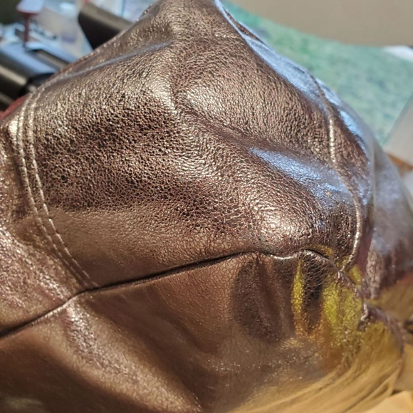 $SIS Coach Blush Pewter Metallic Leather Tote - Picture 7 of 8